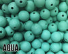 9 mm Round  Round Aqua Silicone Beads (aka Medium Teal, Turquoise)