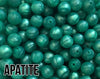 12 mm Round  Round Apatite Silicone Beads (aka Metallic Teal)