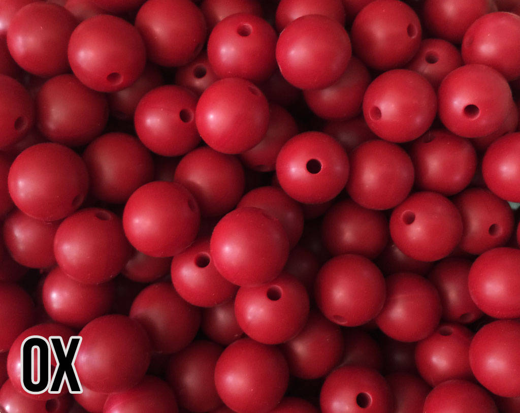 9 mm Round  Round Ox Silicone Beads (aka Dark Red, Maroon, Burgundy)
