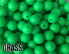 15 mm Round Grass Silicone Beads  (aka Bright Green)