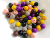 70 Bulk Silicone Beads - Night Hyacinth - Plum, Black, Brown, Cafe, Mustard, Pencil, Porcelain