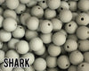 9 mm Round  Round Shark Silicone Beads (aka Light Grey, Yellow Grey, Light Gray)