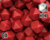 17 mm Hexagon Ox Silicone Beads (aka Dark Red, Maroon, Burgundy)
