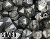 17 mm Hexagon Silver Silicone Beads (aka Metallic Grey)