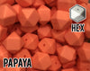 17 mm Hexagon Papaya Silicone Beads (aka Salmon Orange)