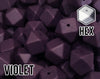 17 mm Hexagon Violet Silicone Beads (aka Dark Purple)