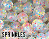 12 mm Round  Round Sprinkles Clear Silicone Beads (aka Colorful, Confetti)