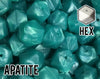 17 mm Hexagon Apatite Silicone Beads (aka Metallic Teal)