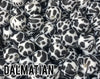 12 mm Round  Dalmatian Silicone Beads 5-100 (aka Cow Print, Black Spots, Spotted) - Bulk Silicone Beads Wholesale - DIY Jewelry