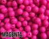 19 mm Round  Round Magenta Silicone Beads (aka Violet Red, Bright Pink)