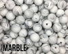 19 mm Round  Round Marble Silicone Beads (black, white, and grey)