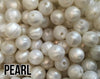 19 mm Round  Round Pearl Silicone Beads (aka Metallic White)