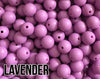 9 mm Round  Round Lavender Silicone Beads (aka Medium Purple, Light Purple)