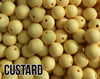 9 mm Round  Round Custard Silicone Beads (aka Maize, Mustard Yellow)