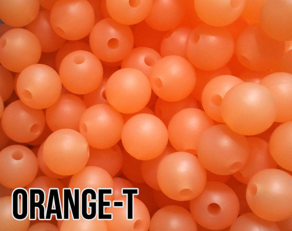 9 mm Round  Round Orange-T Silicone Beads (aka Translucent Orange)