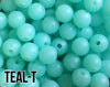 9 mm Round  Round Teal-T Silicone Beads (aka Translucent Teal Turquoise)