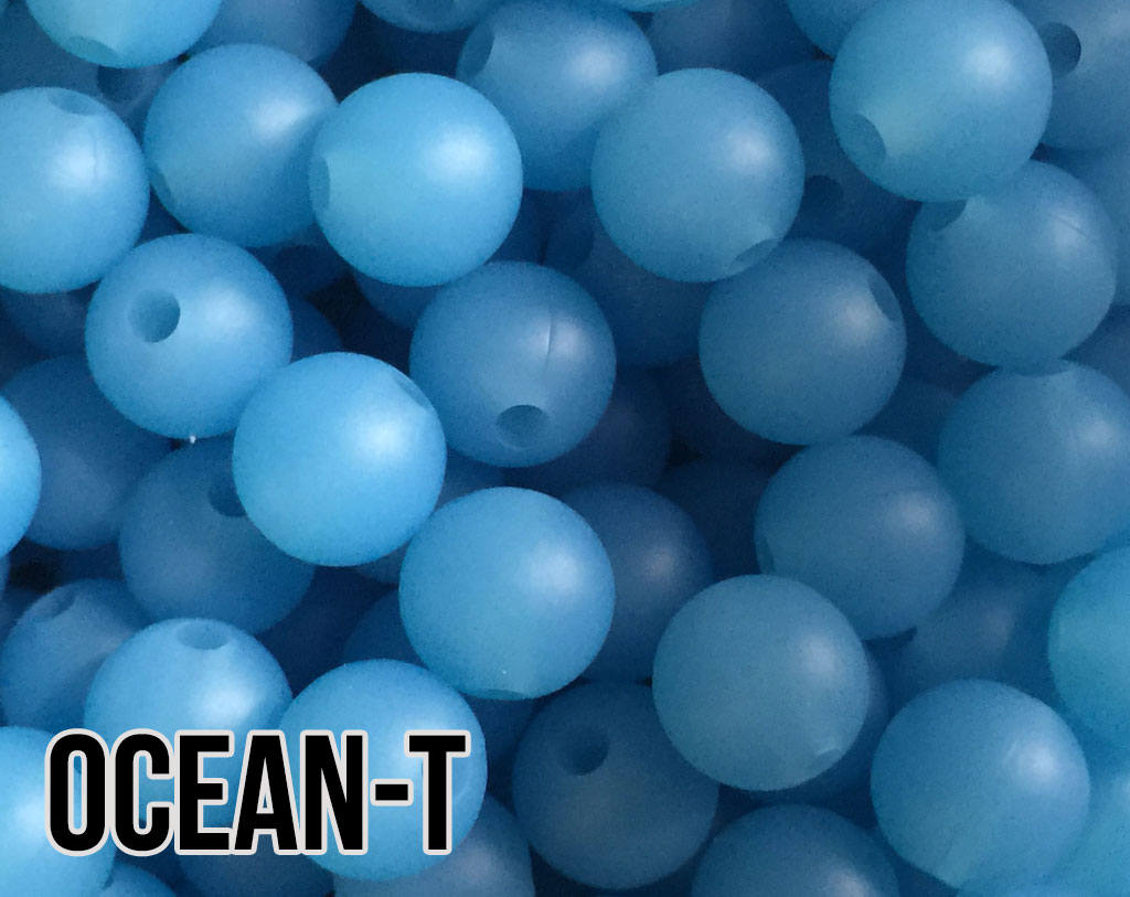 9 mm Round  Round Ocean-T Silicone Beads (aka Translucent Ocean Blue)