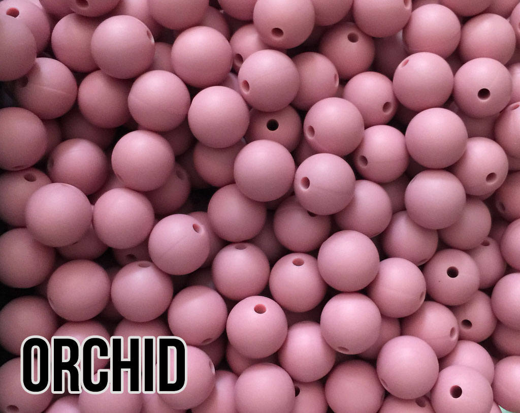 9 mm Round  Round Orchid Silicone Beads (aka Medium Pink)