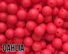 9 mm Round  Round Dahlia Silicone Beads (aka Bright Coral, Pink Coral)