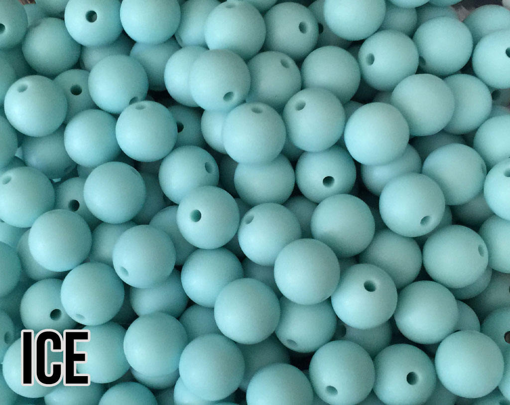 9 mm Round  Round Ice Silicone Beads (aka Light Blue, Light Teal, Turquoise)