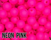 9 mm Round  Round Neon Pink Silicone Beads