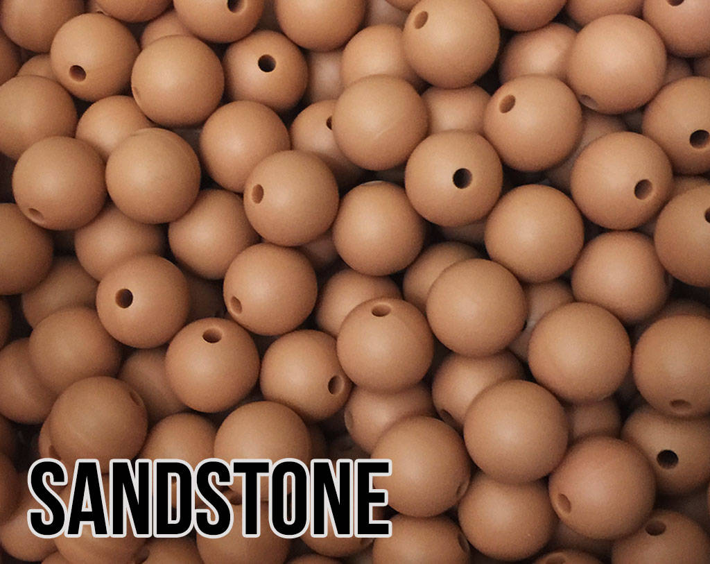 9 mm Round  Round Sandstone Silicone Beads (aka Light Terra, Light Maroon, Medium Brown)
