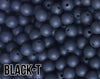 9 mm Round  Round Black-T Silicone Beads (aka Translucent Black Grey)