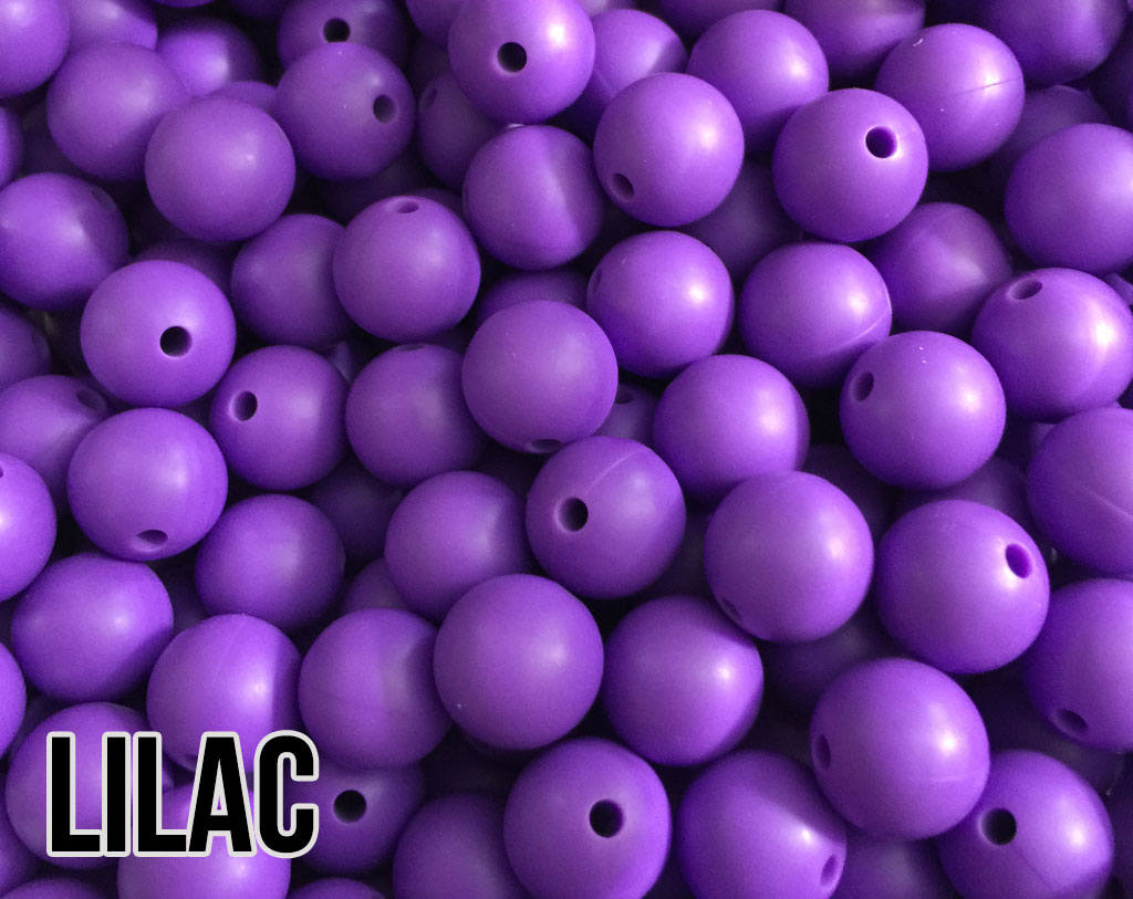 12 mm Round  Round Lilac Silicone Beads (aka Purple)