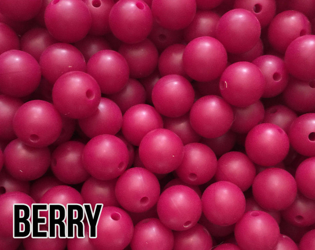 12 mm Round  Round Berry Silicone Beads (aka Dark Magenta, Dark Red)