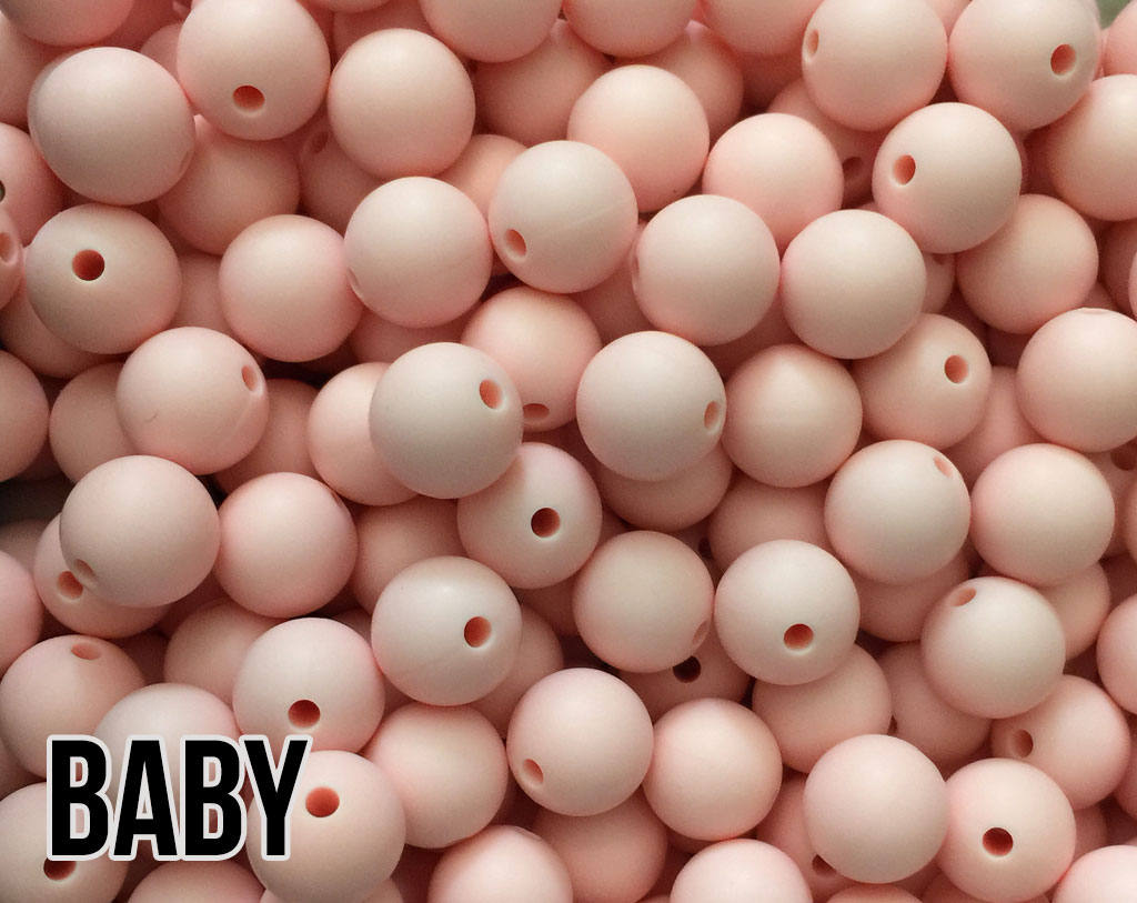 Baby Pink Silicone Beads (Gossamer Pink, Light Pink, Pastel Pink)