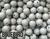 12 mm Round  Round Bluebird Silicone Beads (aka Light Blue, Pastel Blue)