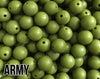 15 mm Round Army Silicone Beads  (aka Olive Green)