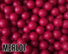 15 mm Round Merlot Silicone Beads  (aka Sangria, Dark Pink, Burgundy)
