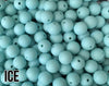 15 mm Round Ice Silicone Beads  (aka Light Blue, Light Teal, Turquoise)