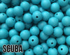 15 mm Round Scuba Silicone Beads  (aka Bright Teal, Turquoise)