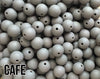 15 mm Round Cafe Silicone Beads  (aka Light Brown, Tan)