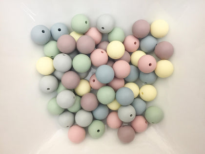 60 Bulk Silicone Beads - Marble Mix - Pink, Mint, Teal, Blue, Purple, –  Tesla Baby