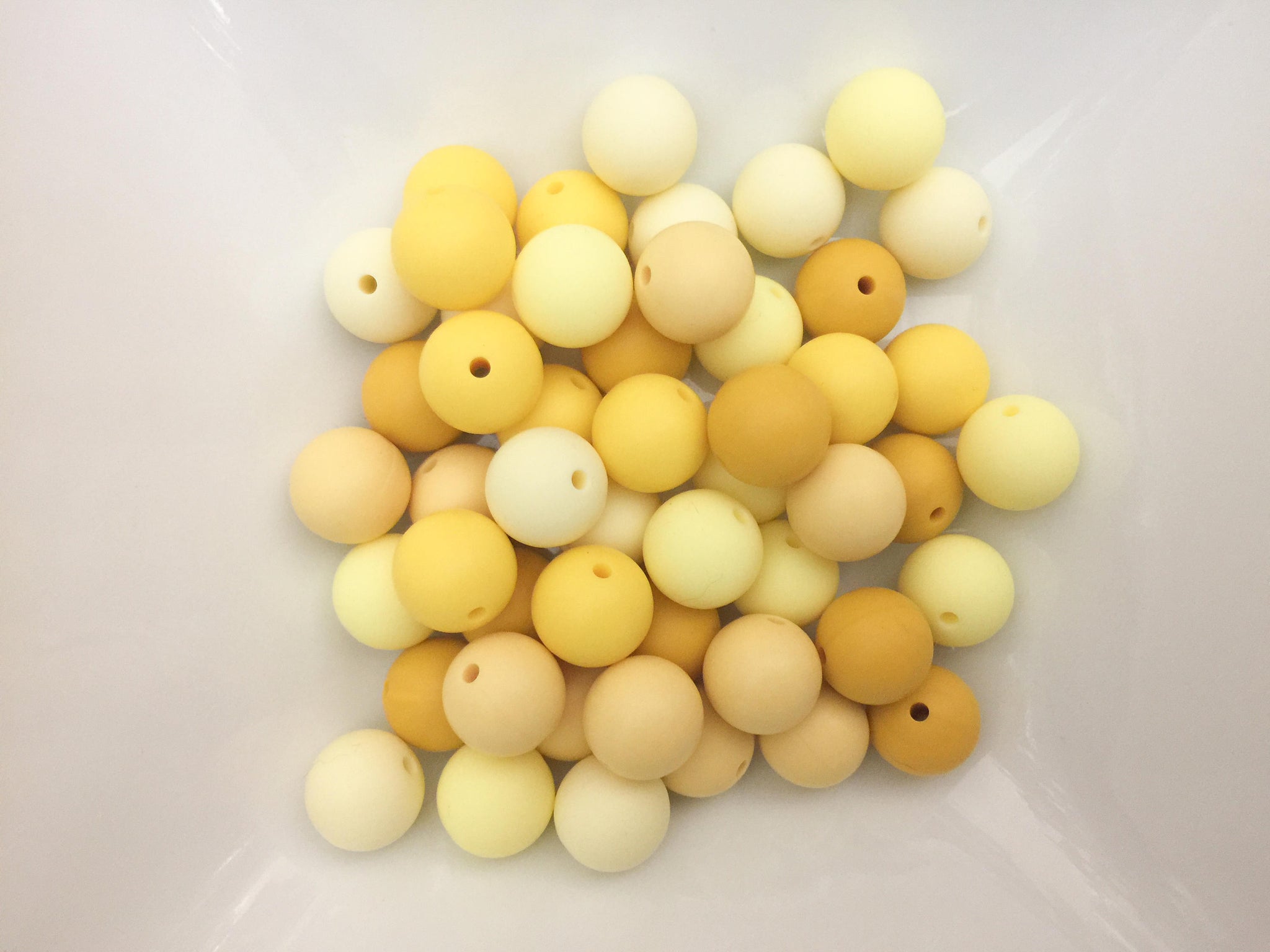 50 Bulk Silicone Beads - Yellows