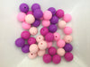 40 Bulk Silicone Beads - Pinks Purples
