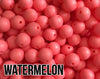 9 mm Round  Round Watermelon Silicone Beads (aka Sakura Pink, Salmon)