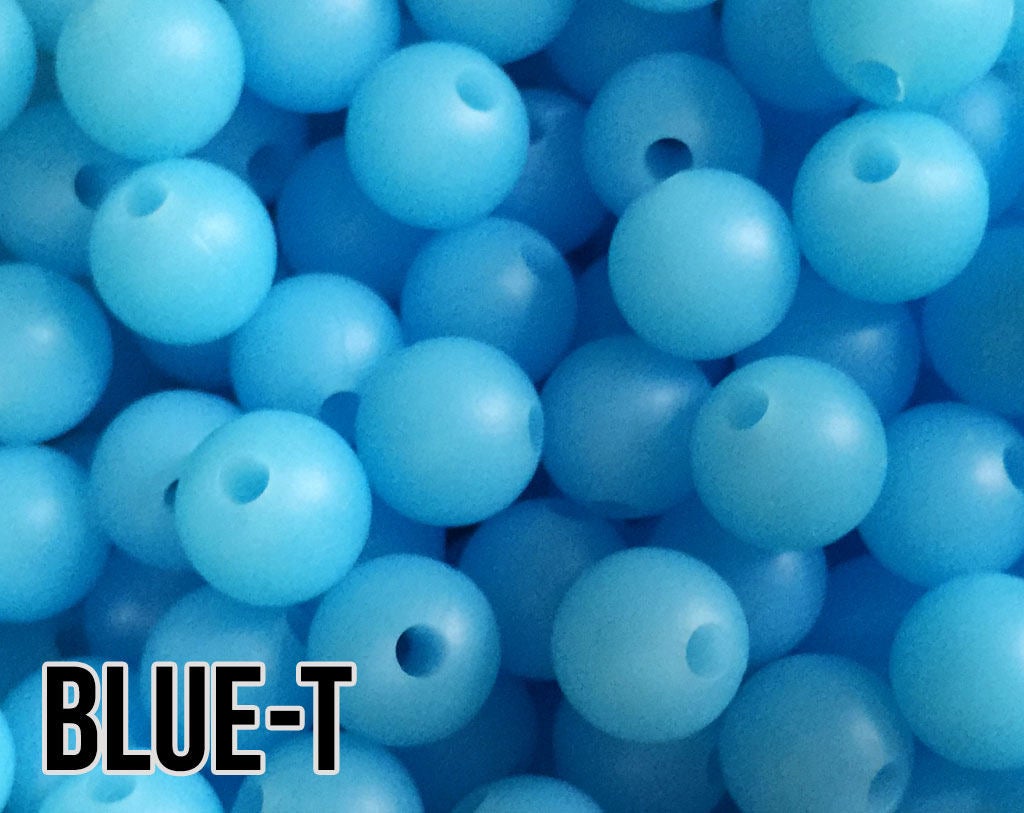 9 mm Round  Round Blue-T Silicone Beads (aka Translucent Blue)