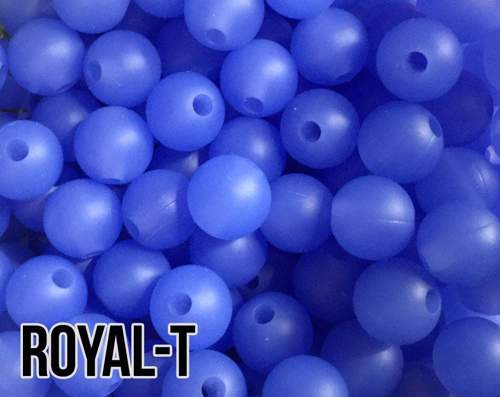 9 mm Round  Round Royal-T Silicone Beads (aka Translucent Royal Blue, Purple)