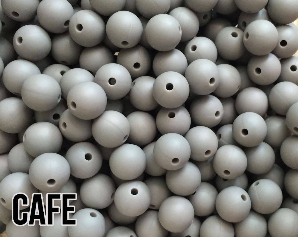 9 mm Round  Round Cafe Silicone Beads (aka Light Brown, Tan)