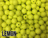 9 mm Round  Round Lemon Silicone Beads (aka Lemon Yellow)