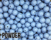 12 mm Round  Round Powder Silicone Beads (aka Blue, Blue Grey)