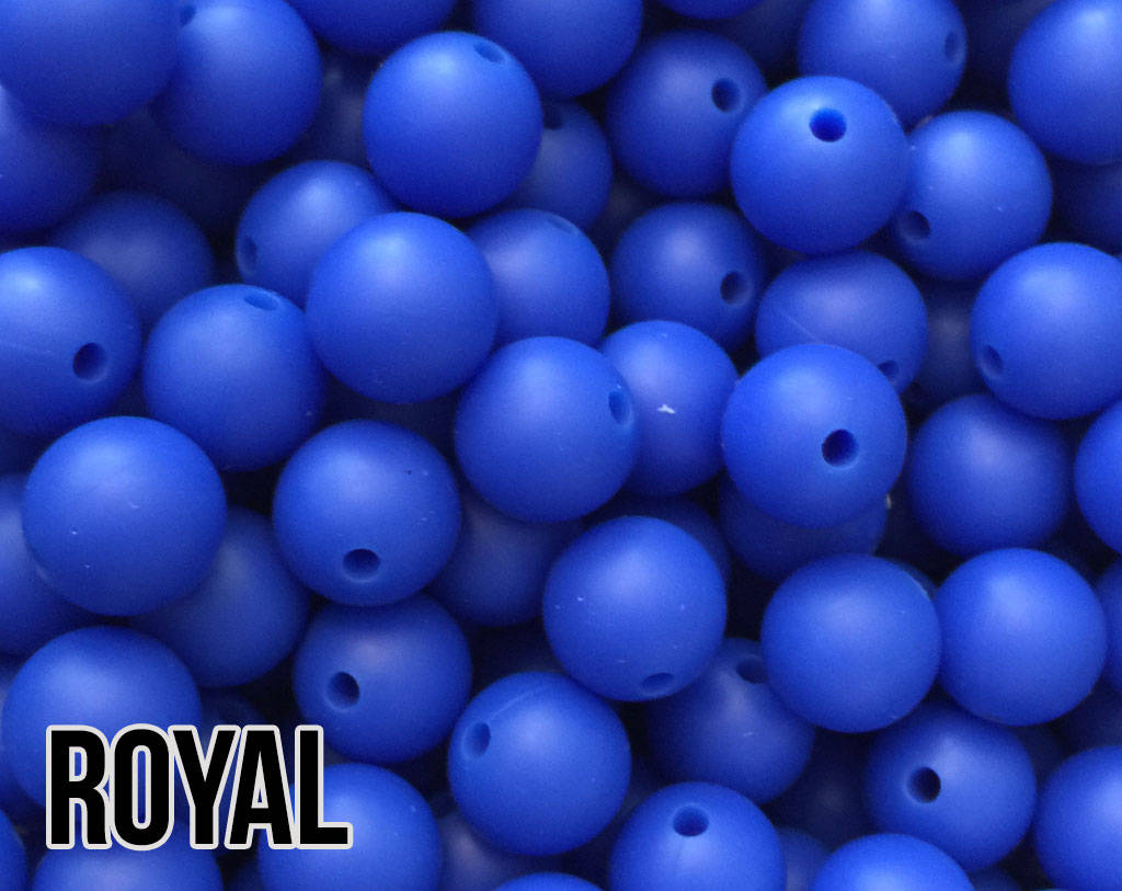 12 mm Round  Round Royal Silicone Beads (aka Dark Blue, Navy Blue)