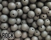12 mm Round  Round Rock Silicone Beads (aka Dark Grey, Dark Green Grey)