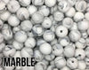 12 mm Round  Round Marble Silicone Beads (black, white, and grey)