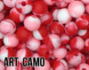 Art Camo Silicone Beads (red, white, pink)