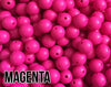 15 mm Round Magenta Silicone Beads  (aka Violet Red, Bright Pink)